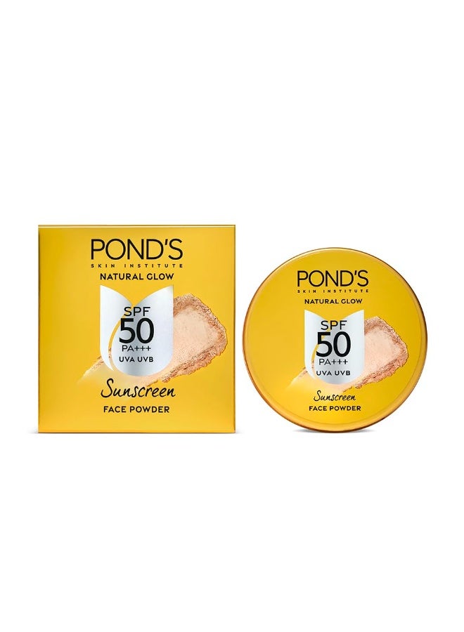 بوندز بودرة الوجه الواقية من الشمس من بوندز، عامل حماية من الشمس 50 (UVA و UVB) مع PA+++، 20 جرام، لحماية من أشعة الشمس، غير دهنية وغير لزجة، لا تترك أثرًا أبيض، مناسبة لجميع أنواع البشرة، مقاومة للماء. - Image 1